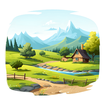 AI generated Cartoon Style Farm Ranch Illustration No Background Perfect for Print on Demand Merchandise png