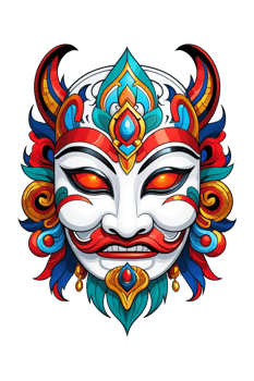 AI generated Colorful masks illustration png