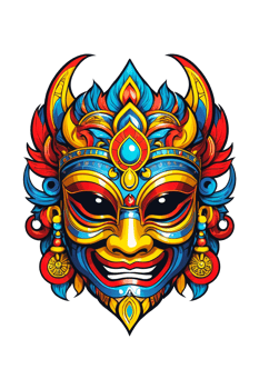 AI generated Colorful masks illustration png