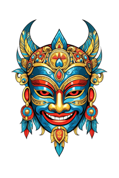 AI generated Colorful masks illustration png