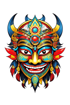 AI generated Colorful masks illustration png