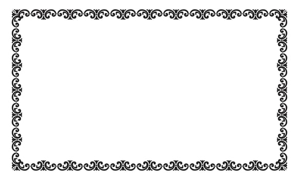 Vector elegant ornamental frame on white background
