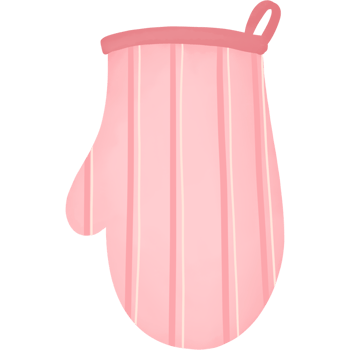 Pink color cooking glove. watercolor style. isolated on transparent background png