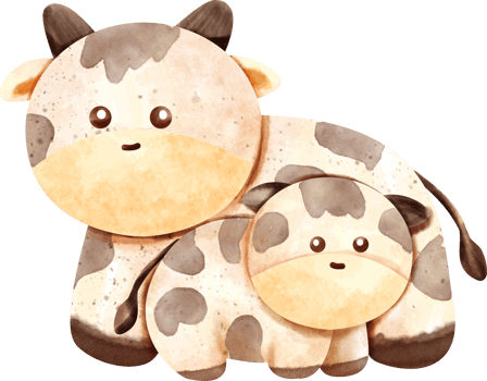 watercolor farm cow png