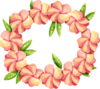 watercolor summer flower garland png