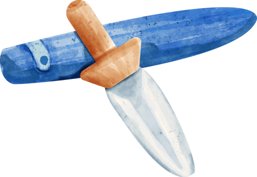 watercolor sea knife png