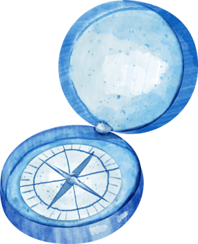 watercolor sea compass png