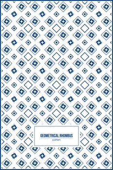 geometrical rhombus pattern with simple batik shape inside vector