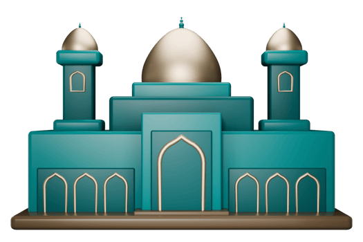 3D Mosque Illustration with transparent background png
