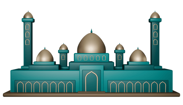 3D Mosque Illustration with transparent background png