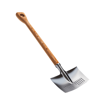 AI generated A shovel is leaning isolated on transparent background png
