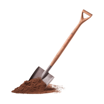 AI generated A shovel is leaning isolated on transparent background png