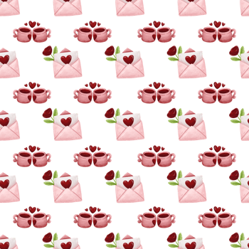 Watercolor Valentine's Day Seamless Pattern png
