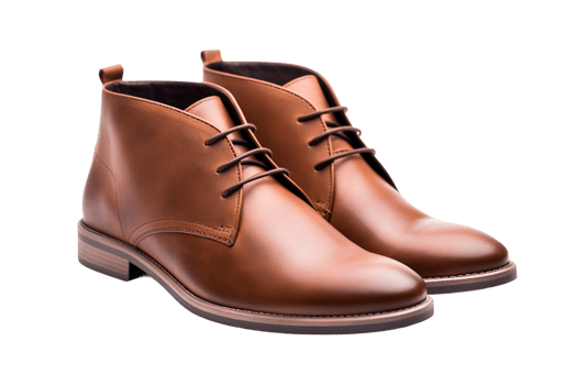 AI generated Stylish Brown Chukka Boots on transparent background. png