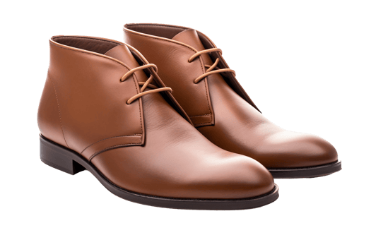 AI generated Stylish Brown Chukka Boots on transparent background. png