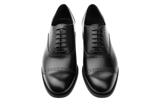 AI generated Classic Black Oxford Shoes on transparent background. png