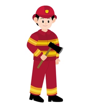 Firefighter Cartoon Character Elements vector