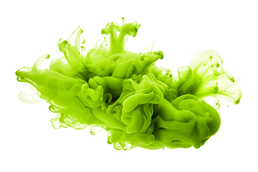 AI generated Chartreuse Smoke Artistry in Motion On Transparent Background. png