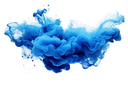 AI generated Azure Smoke Artistry in Motion On Transparent Background. png