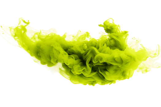 AI generated Chartreuse Smoke Artistry in Motion On Transparent Background. png