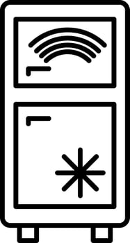 Smart Refrigerator Line Icon vector