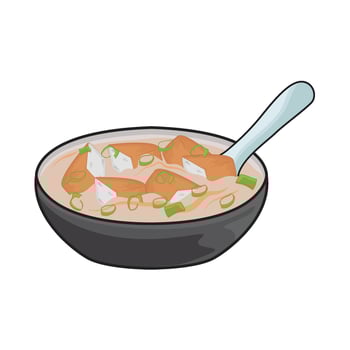 illustration of tofu soup vector