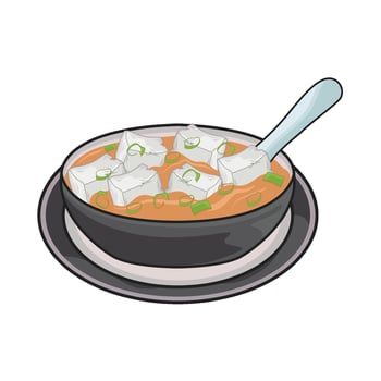illustration of miso soup vector