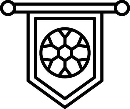Football Banner Line Icon vector