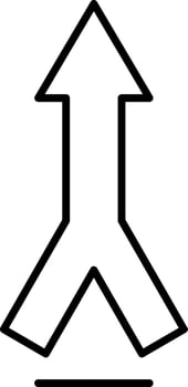 Merging Line Icon vector