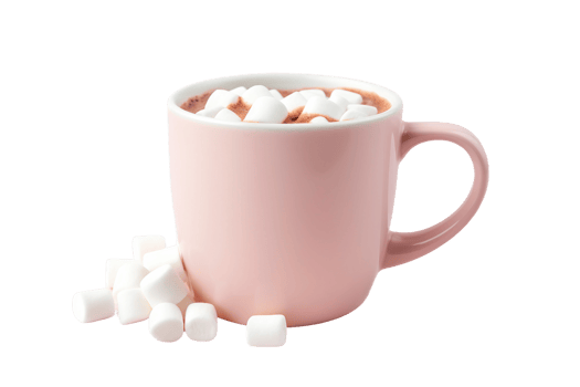 AI generated Hot Cocoa with Marshmallow On Transparent Background png