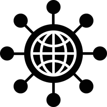 Global community solid and glyph vector illustration