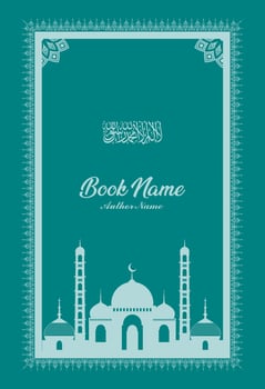 Islamic flyer template design with pattern vector