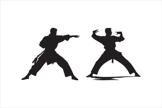 Martial Art vector silhouette black