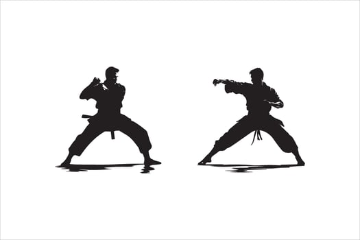 Martial Art vector silhouette black