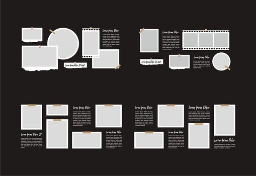 Pictures or photos frame collage vector