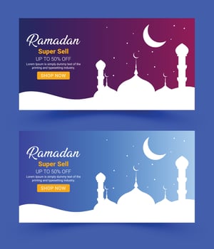Ramadan sale banner template design islamic ramadan celebration vector