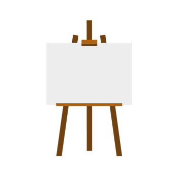 Sienna Painter's Easel Brown - Mockup isolated png