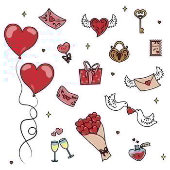 Valentine's Day clipart set vector