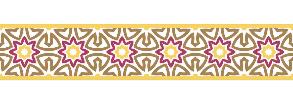 Border line seamless background. Decorative design seamless ornamental mosaic border pattern. Islamic, indian, arabic motifs. Abstract flower vector
