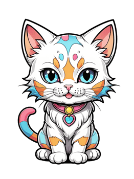 AI generated Cute cartoon cat on transparent background png