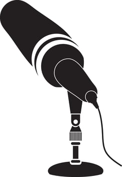 Podcast microphone icon vector element