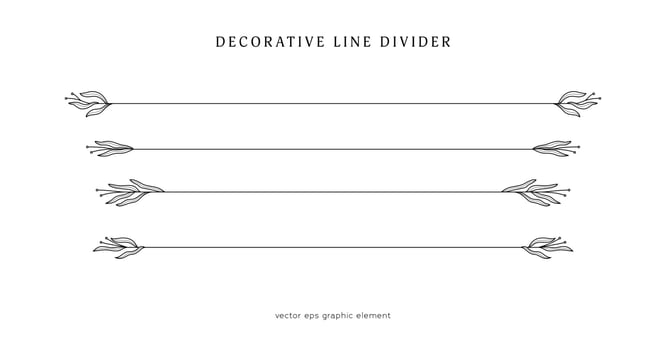aesthetic floral line divider for text layout separator decoration element vector