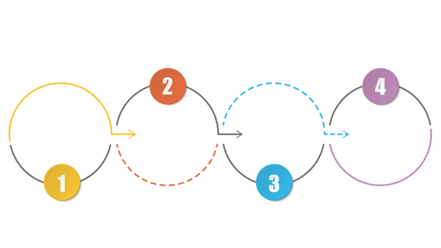 Infographic process design 4 options or steps. png