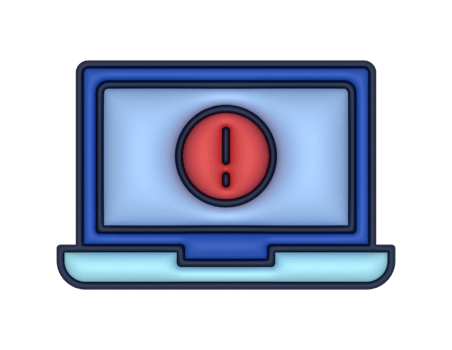 a 3d Laptop Error on a transparent background png