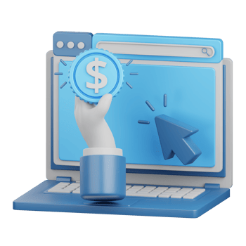 3d rendering pay per click isolated useful for digital marketing, advertisement, technology, seo, website, internet, optimization, online, network and other png