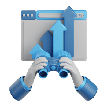 3d rendering web visibility isolated useful for digital marketing, advertisement, technology, seo, website, internet, optimization, online, network and other png