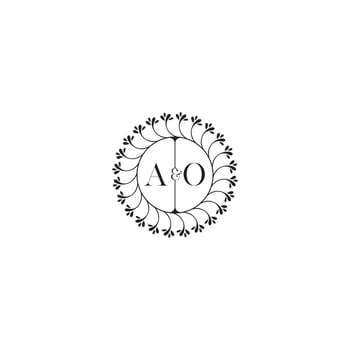 AO simple wedding initial concept with high quality logo design vector