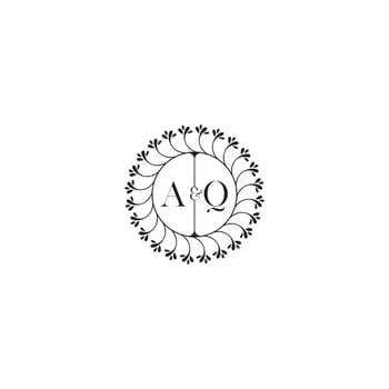 AQ simple wedding initial concept with high quality logo design vector