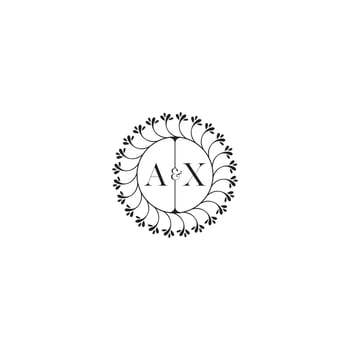 AX simple wedding initial concept with high quality logo design vector
