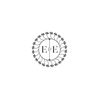 EE simple wedding initial concept with high quality logo design vector